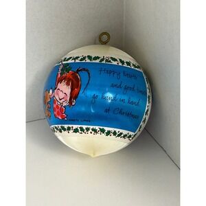 Hallmark VTG Marty Links Christmas‎ Ornament 1981 Girl Dog Happy Hearts Holiday